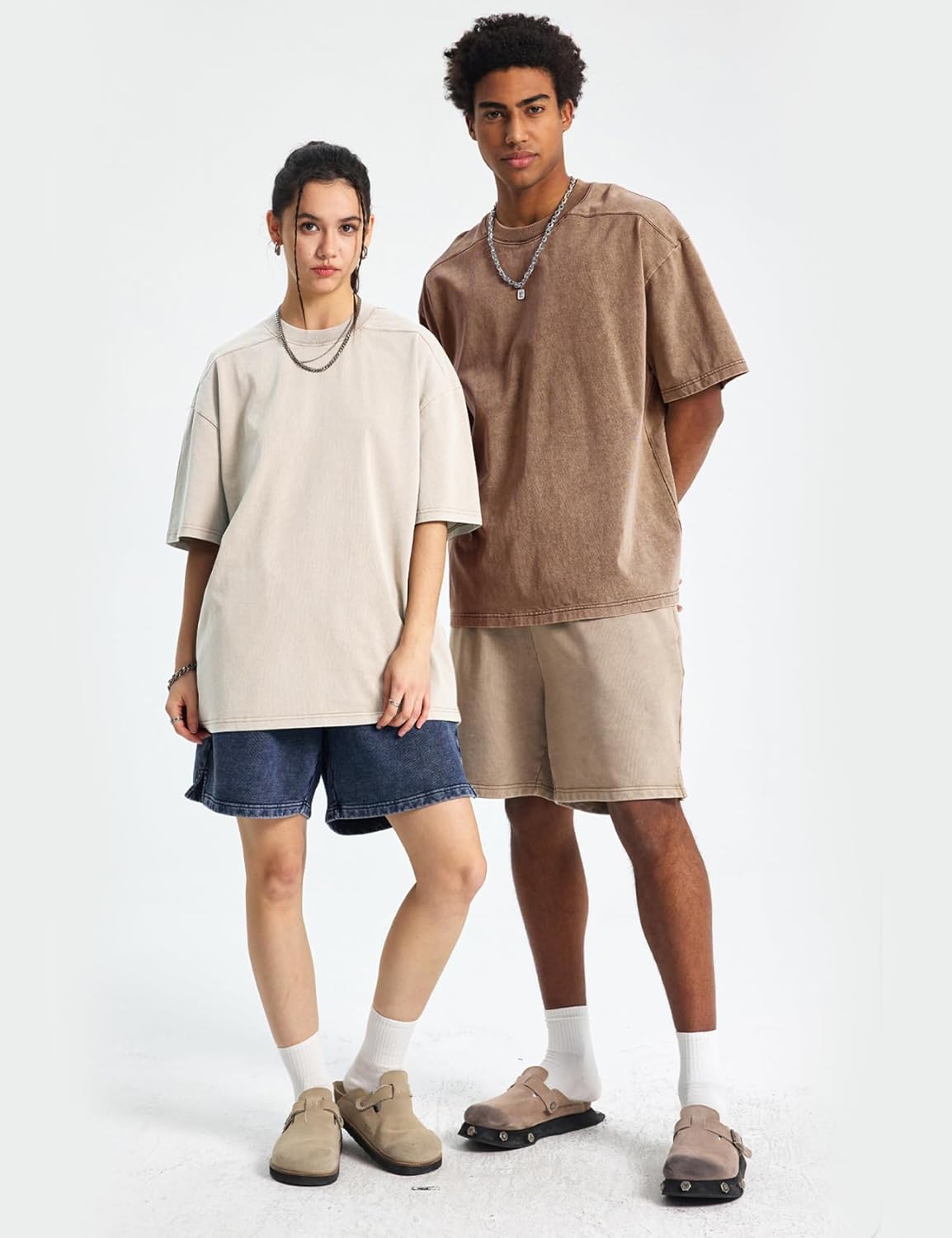 Arssm Oversized Tshirts for Men Acid Wash Loose Fit Vintage Cotton Heavyweight T Shirts Baggy Tees - Image 3