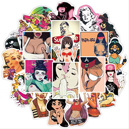 Preisvergleich Produktbild jklv 50 Photos Personality Beauty Sunscreen Stickers Don't Repeat Graffiti Stickers Waterproof Stickers Luggage Computer Scooter Water Cup Refrigerator Motorcycle Stickers