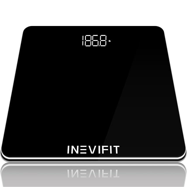 INEVIFIT Bathroom Scale Highly Accurate Digital Bathroom Body Scale Precisely Measures Weight up to 400 lbs
