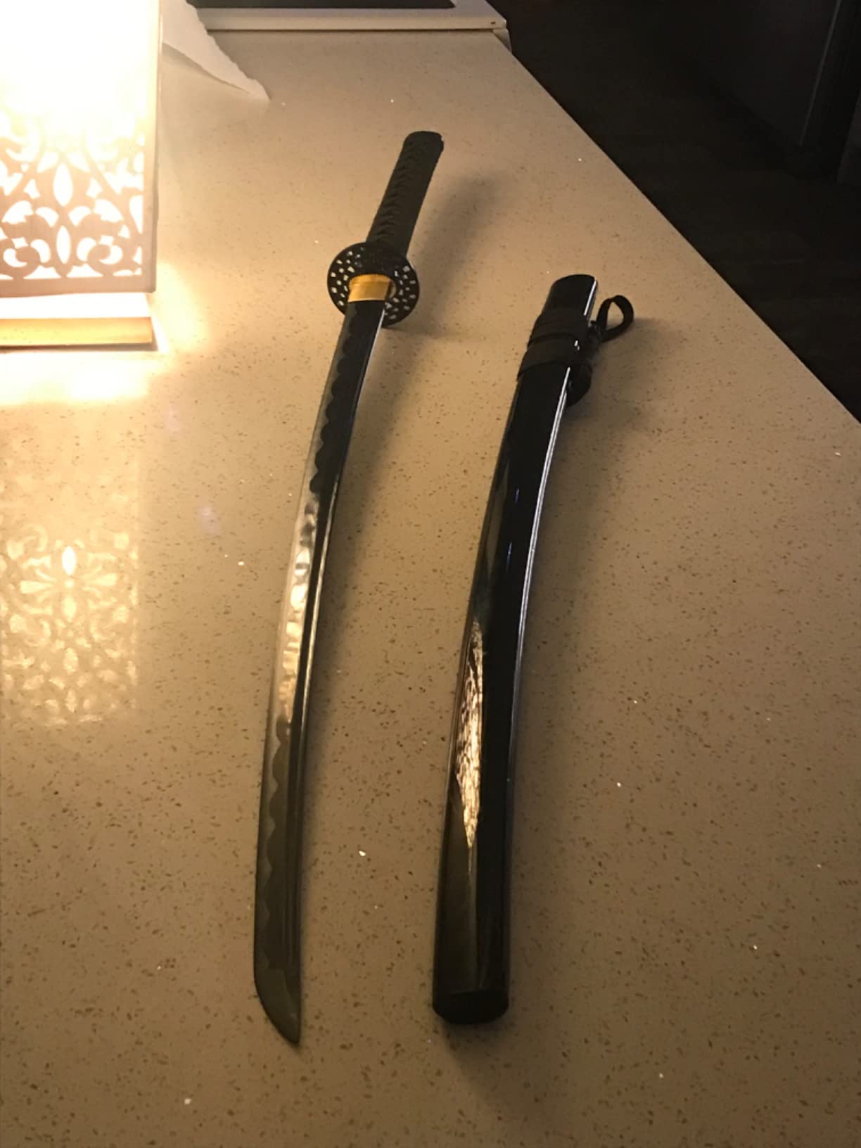 1095 steel-Handmade Japanese samurai sword with black Scabbard photo review