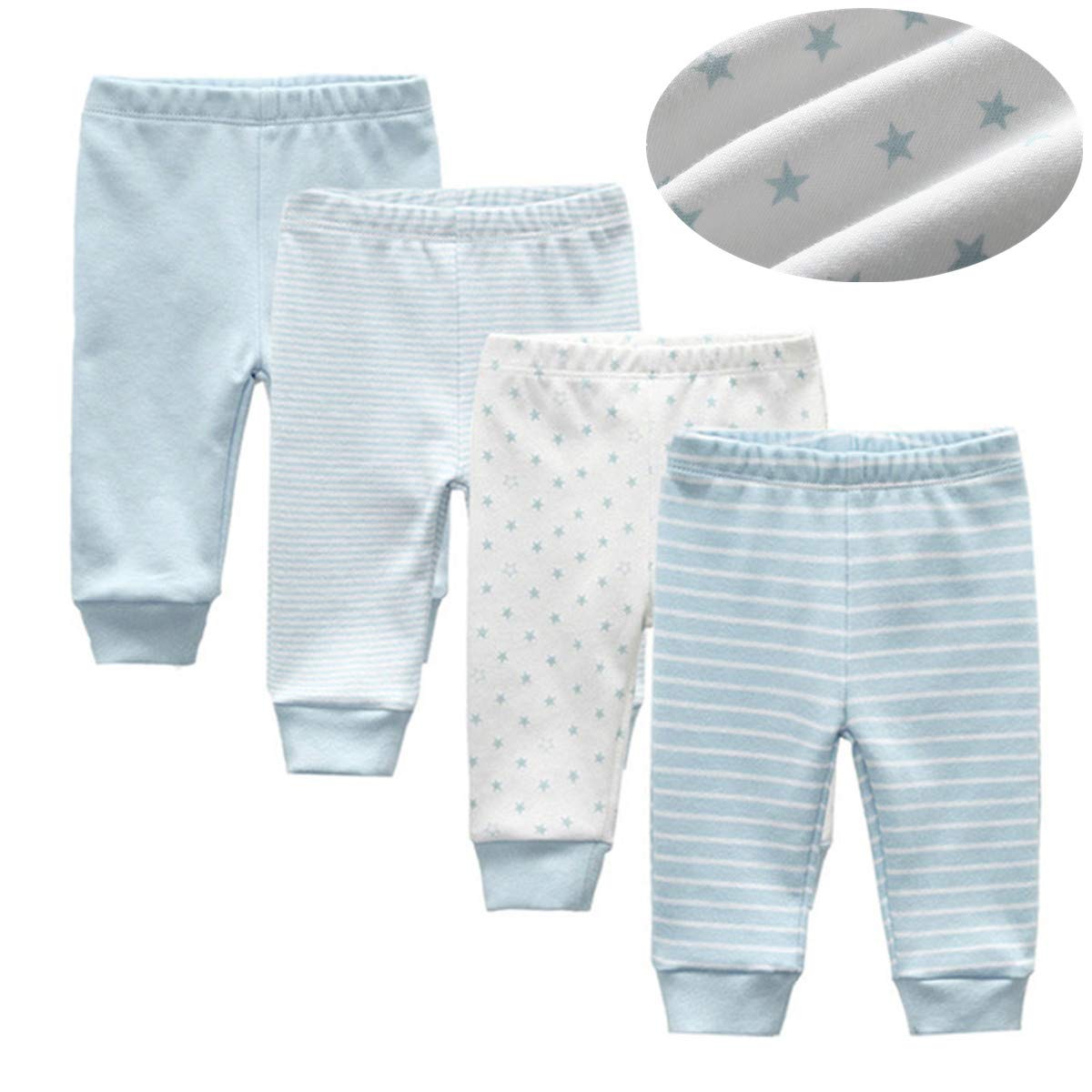 Kiddiezoom - Pantaloni della tuta, unisex, per bambini e bambine, confezione da 4