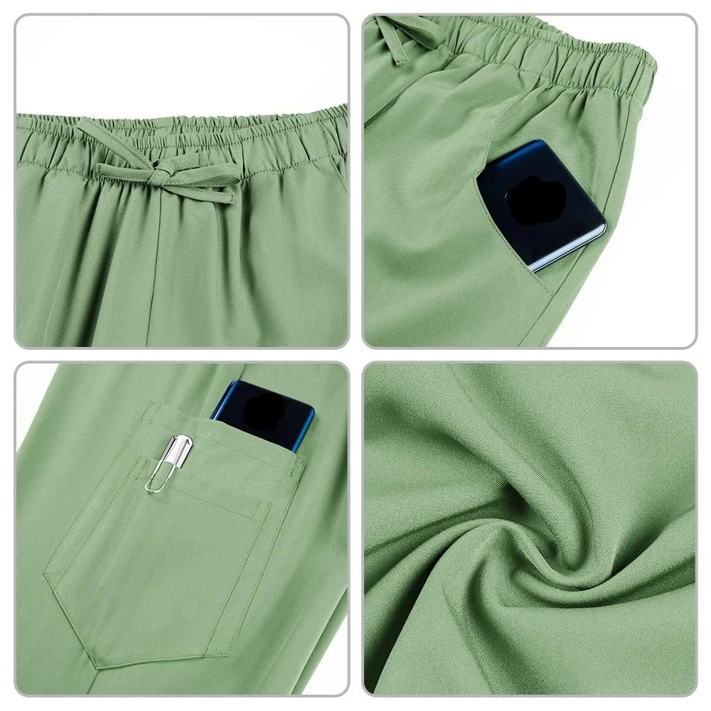 Krankenschwesteruniform OP-Bekleidungsset for Damen, medizinische Krankenschwesteruniform, Stehkragen, V-Ausschnitt, Oberteil, Joggerhose, Tierarzt für damen
