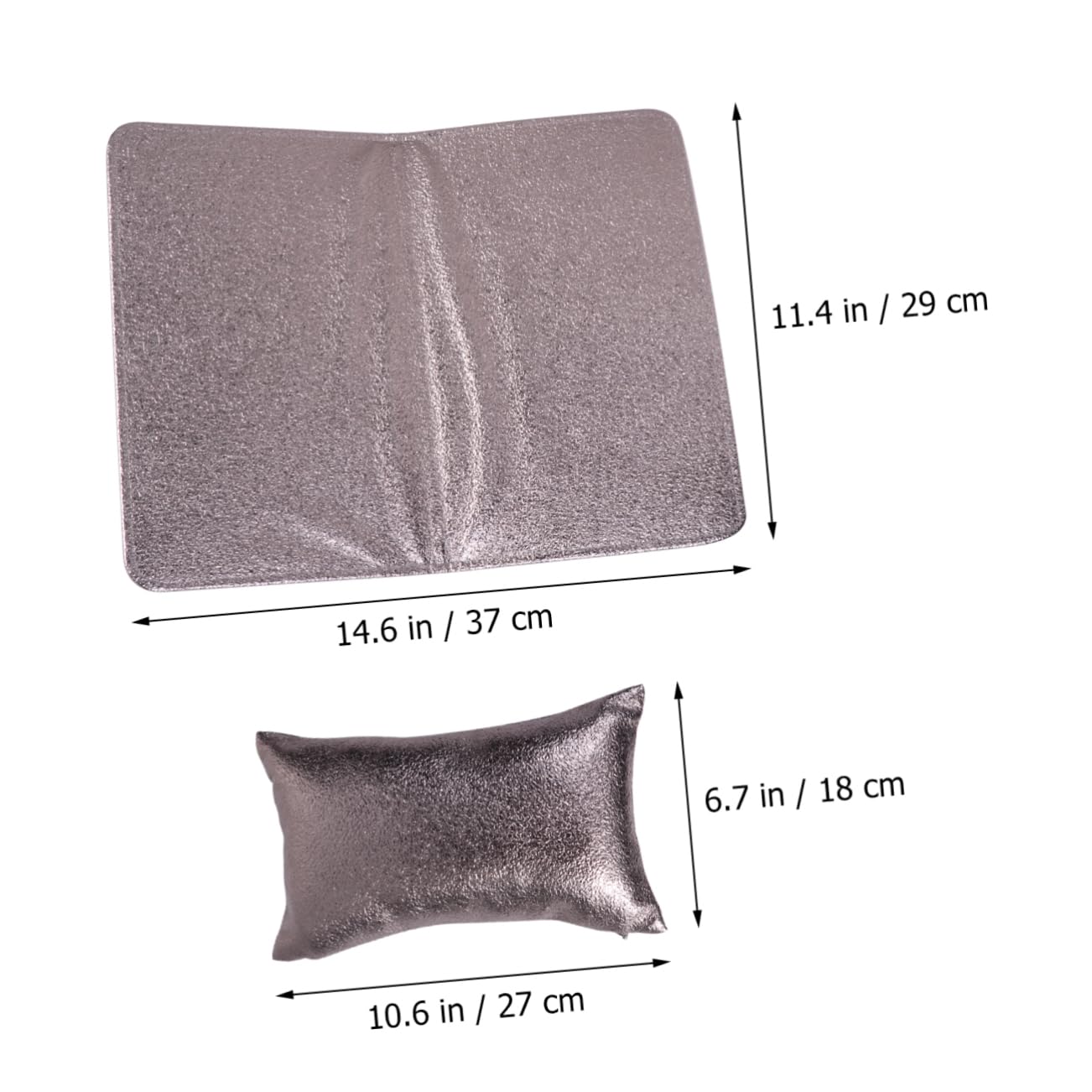 VICASKY Foldable PU Leather Nail Hand Rest Pad Set 2pcs Washable Hand Cushion for Manicure Adjustable Armrest for Nail Salon Accessories