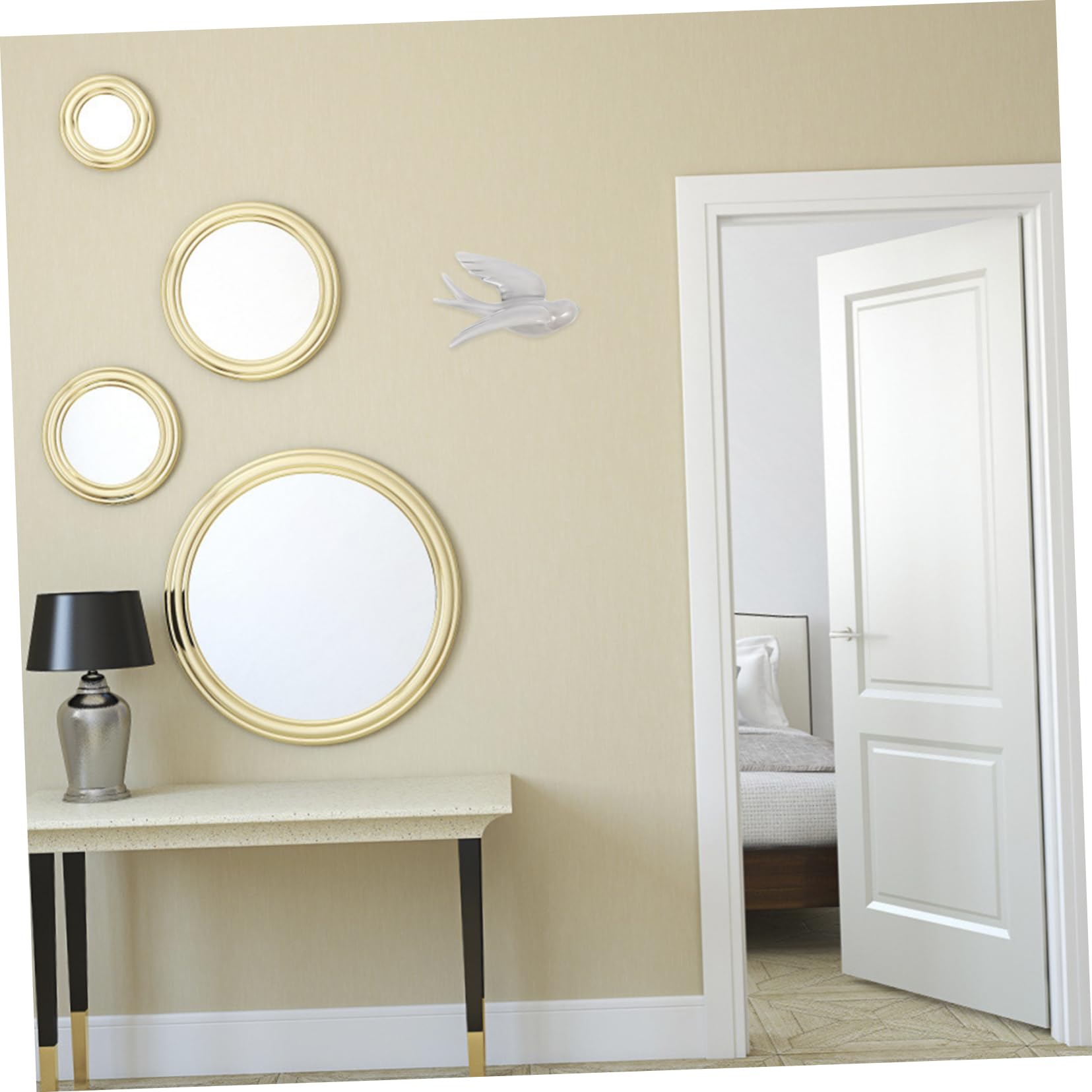 Decorazione Uccellini in Ceramica da Parete Stile Nordico | Rondini Sospese, Effetto Craquelé ad Alta Temperatura, per Salotto e Zona Pranzo