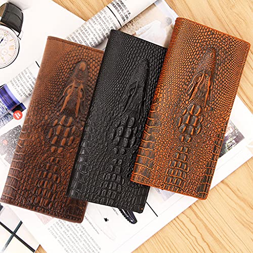 Men's 3D Alligator Wallet Bifold ID Card Holder Purse for Case Long Clutch Billf2