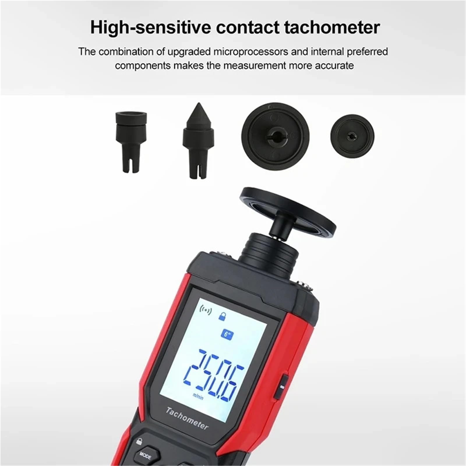 Digitaler Drehzahlmesser, UT372D Geschwindigkeits-Drehzahlmesser 2-in-1-Laser-Drehzahlmesser Kontakt Und Berührungslos Tacometro Digitaler Drehzahlmesser Spin 1 Bis 19999 U/min,LCD-Display
