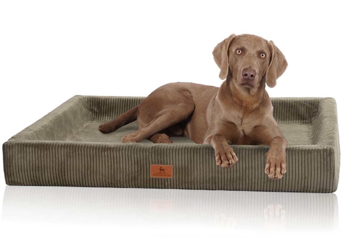 Knuffelwuff Santiago XL - Cama ortopédica para perros (105 x 80 cm, funda extraíble, lavable, para perros grandes, medianos y pequeños)