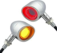 Vista 24 de FATECIM 2X Luces Traseras LED Tipo Bala para Motocicleta, Señales de Giro, Luces de Marcha y Freno, Indicadores Intermitentes Traseros de Servicio