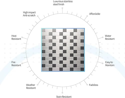 Vista 6 de Art3d mosaico de metal para pelar y pegar, Plateado, A16015P10
