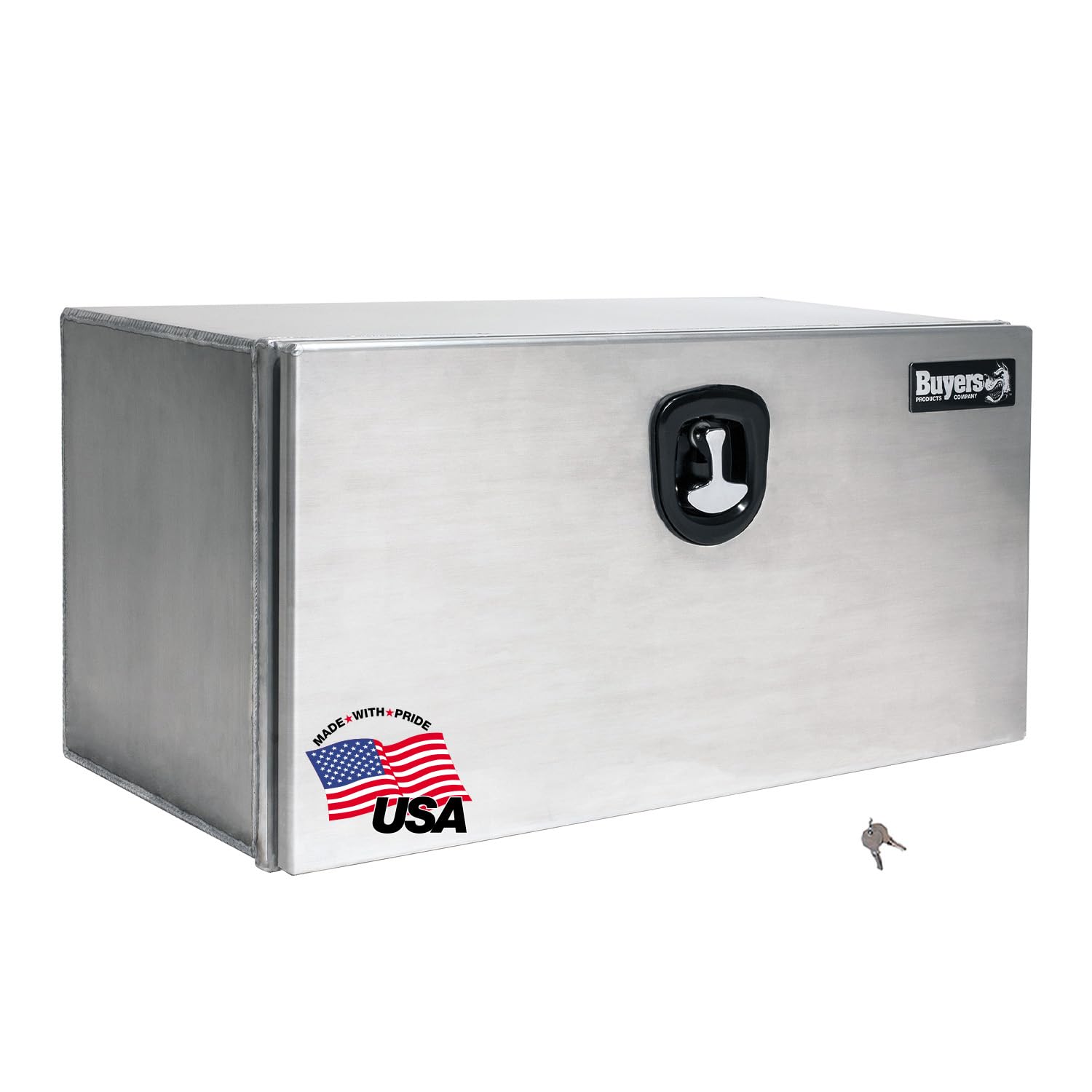Buyers Products 1706425 Pro Series Underbody Truck Box With 3-Point Compression Latch, Smooth Silver Aluminum, Made in the USA, 18 x 24 x 48 Inches, Truck Tool Box For Storage &amp; Organization