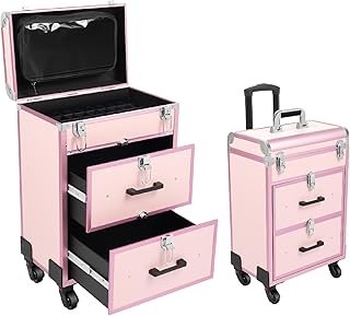Estuche de maquillaje con ruedas de 3 niveles...