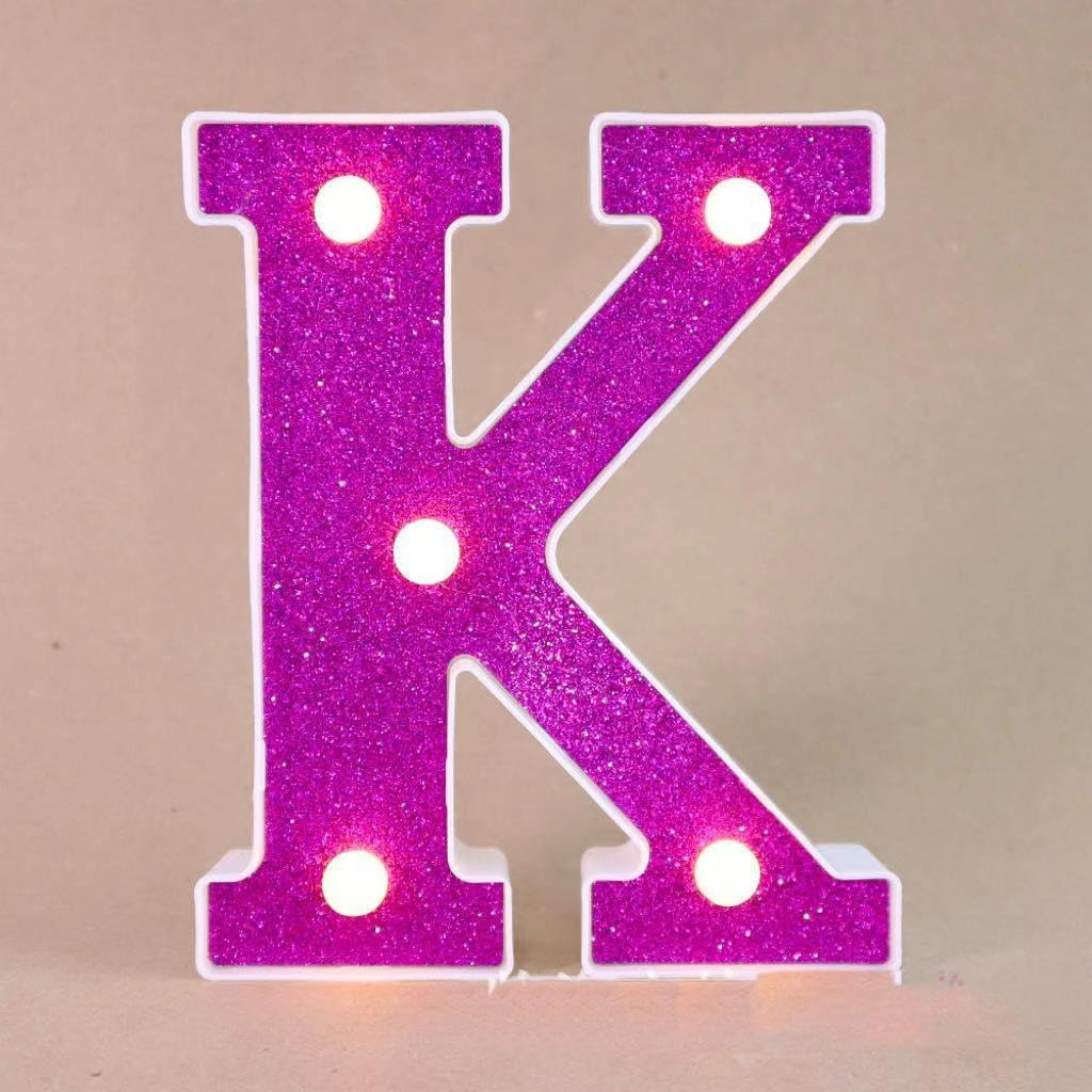 LED Marquee Letter Lights, Light Up Letters Glitter Alphabet Letter Sign Battery Powered for Night Light Birthday Party Wedding Girls Gifts Home Bar Christmas Decoration