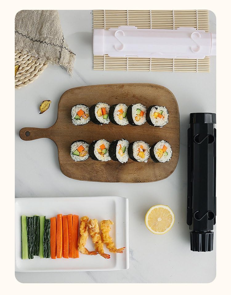 Lagnlnaoy Sushi Maker Mold Food Grade Plastic Sushi Roller Mold Cylindrical Diy Sushi Making Kit Machine for Easy Sushi Cooking Rolls