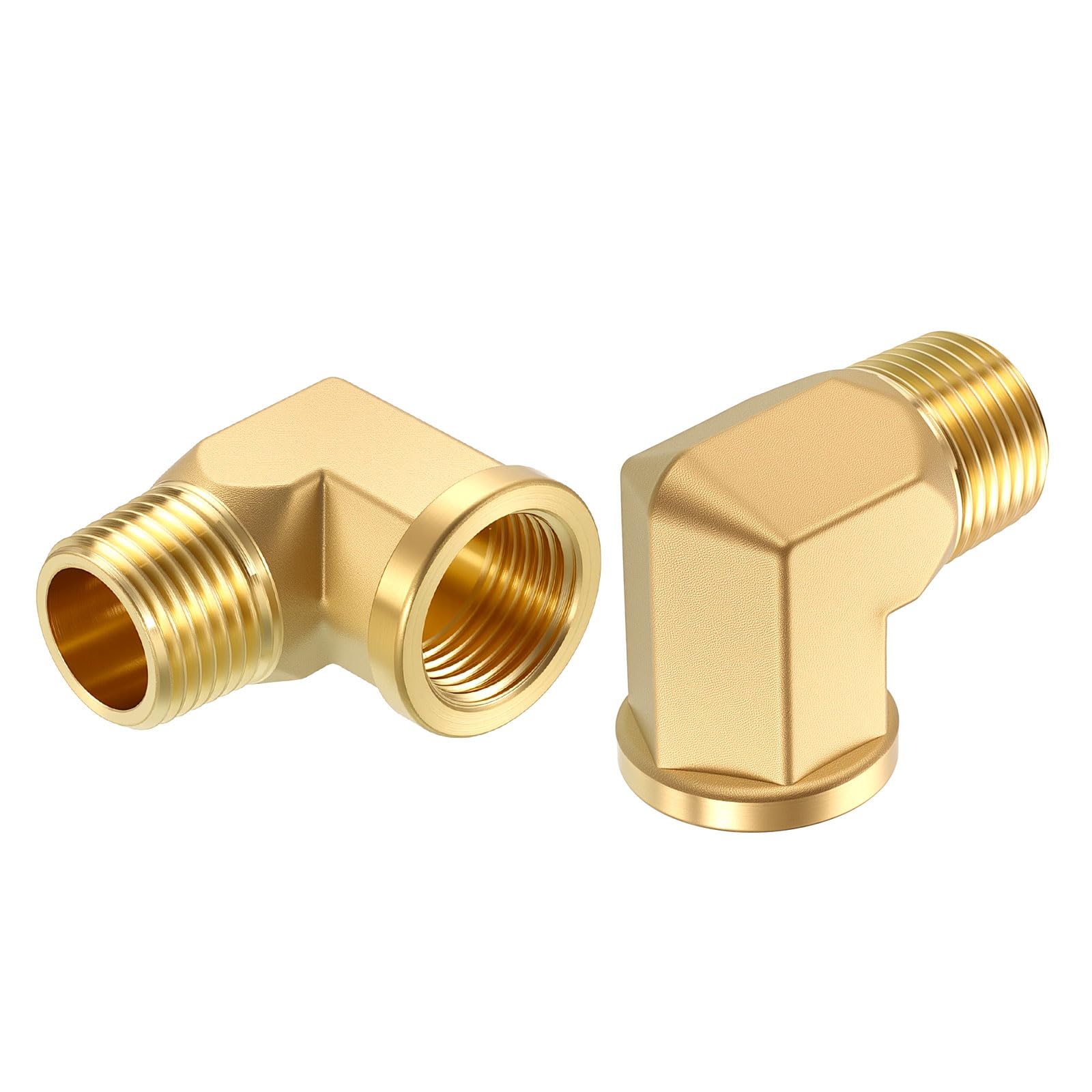 Lot de 2 adaptateurs coudes 90 degres compacts avec filetage femelle male 1/2 NPT