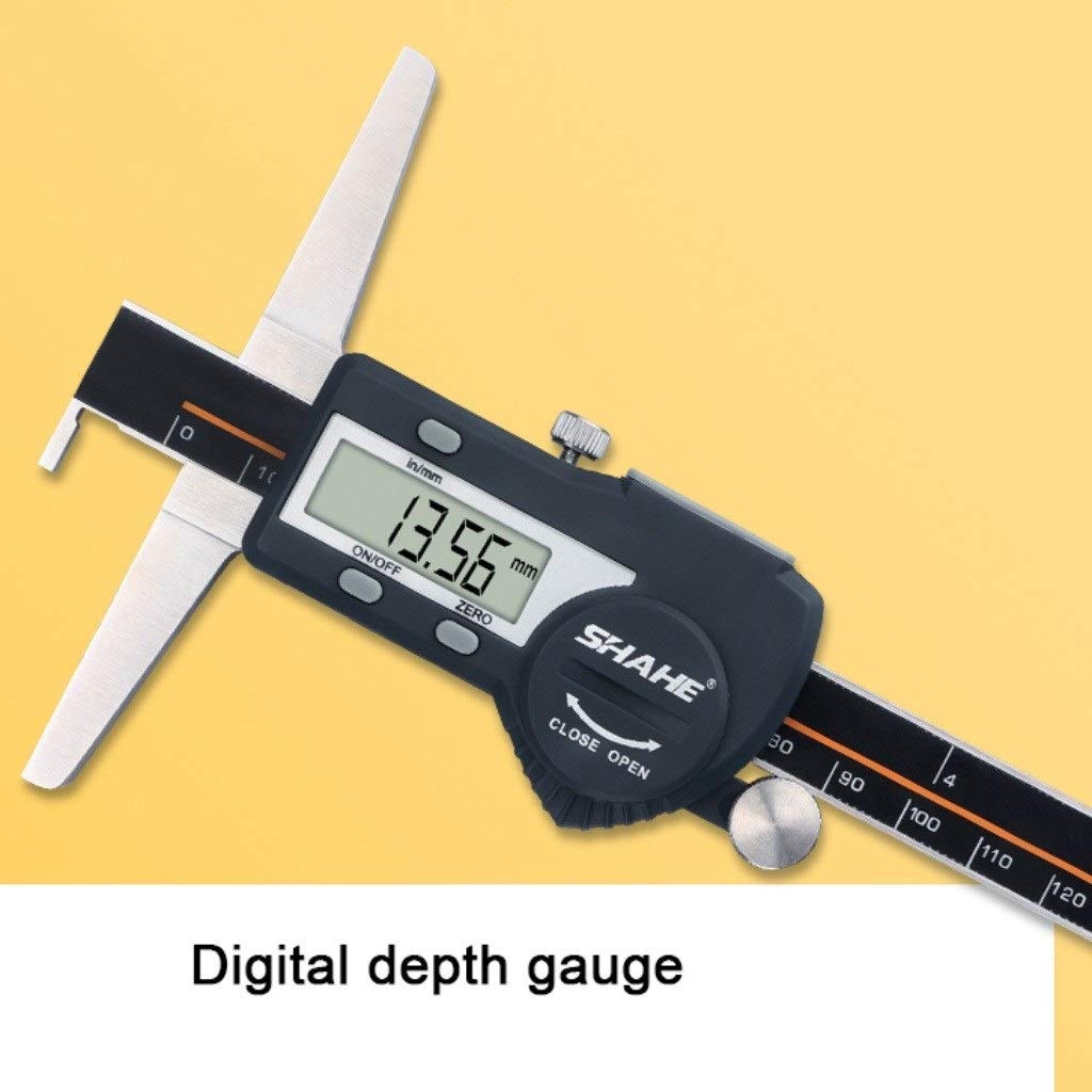 WJJ hsj Calibrador de Alta precisión de la visualización electrónica Digital Gancho Individual medidor de Profundidad Vernier de Profundidad de sondeo Rango: 0-200mm Preciso