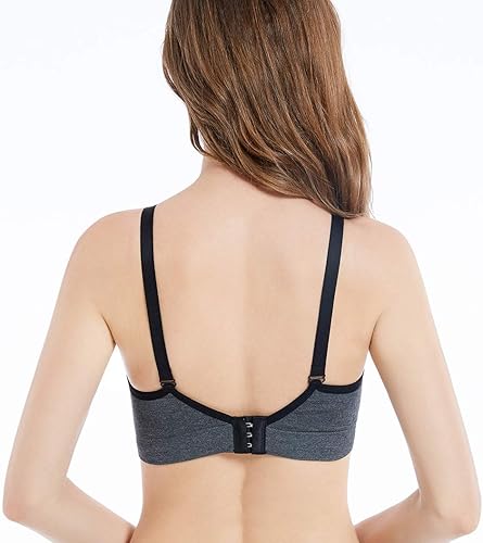 Miniatura 4 de Suekaphin - Paquete de 5 piezas, brasier de lactancia, brasier inalámbrico con cuello en V para maternidad, brasier de lactancia para dormir con