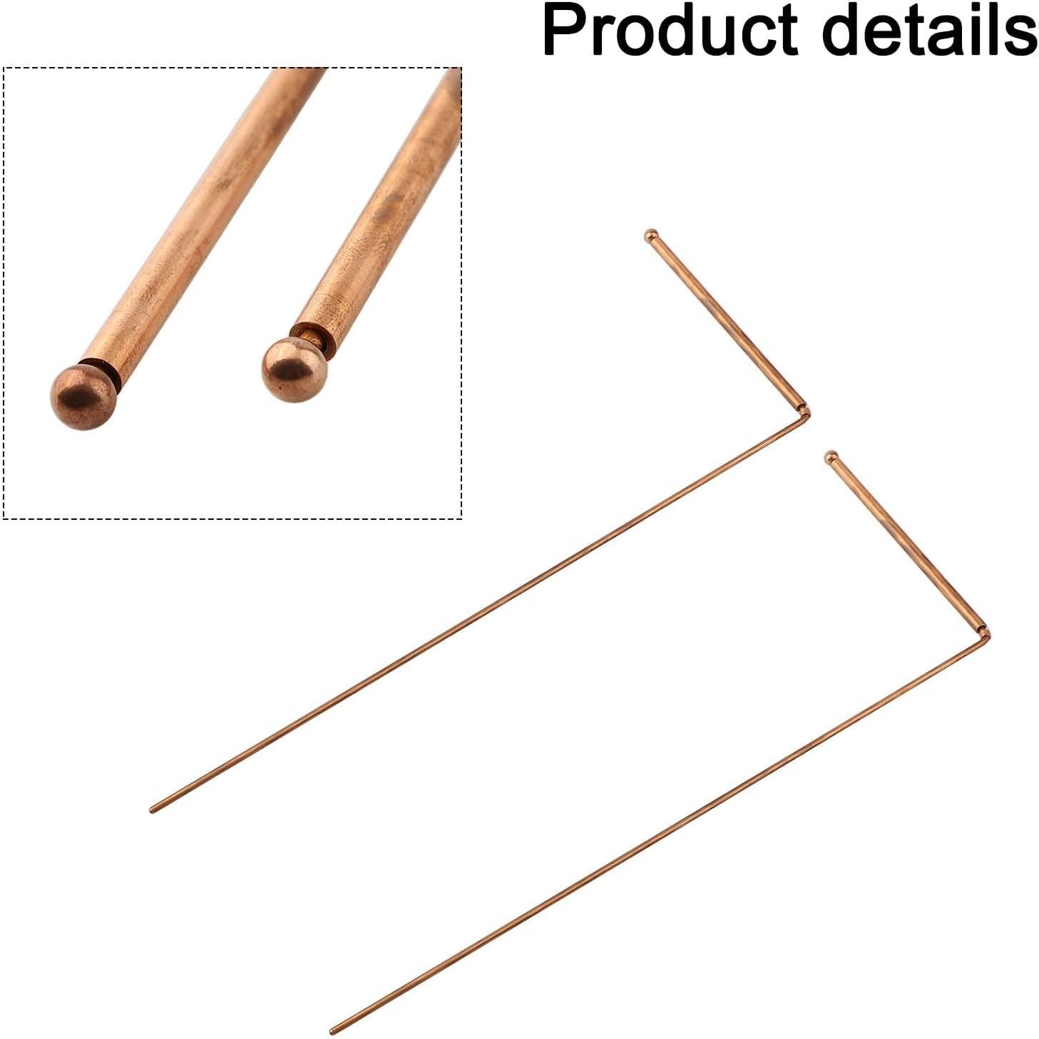 Brass Dowsing Rods Kit Divining & Treasure Hunting, Sensitive Detection Rods with Carrying Bag, 11.2 Inch Probes Locating Buried Objects (3 Pieces)(3PCS)
