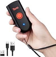 Tera Mini 1100D Wireless 1D 2D QR Barcode Scanner - IP66 Waterproof Pocket Scanner, 3-in-1 Bluetooth USB 2.4G, Works with iOS Android Windows