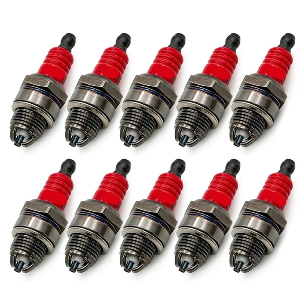 Apto for Herramientas de jardín, Piezas, Motosierra de Gasolina, Cepillo, Accesorios CU, bujía M14 x 1,25 L7TJC L7T(10 pcs)