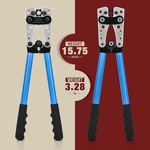 Miniatura 5 de IWISS Herramienta de prensado de clavijas de cable para tacos de alambre resistentes terminales de batería tacos de cobre AWG 8-10