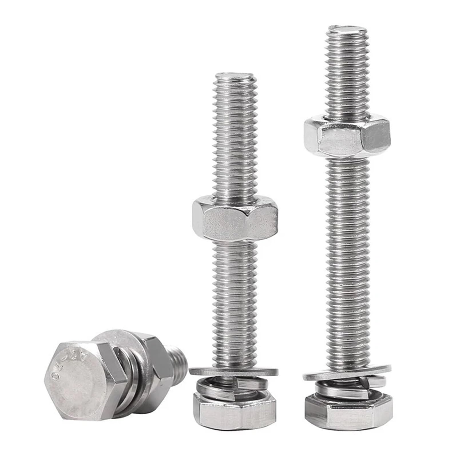 Kit Surtido De Pernos Y Tuercas M6, M8, M10, Arandela De Tuerca De Acero Inoxidable 304, Cabeza Hexagonal, Juego De Caja Espaciadora De Bloqueo De Resorte Plano(M6(80PCS))