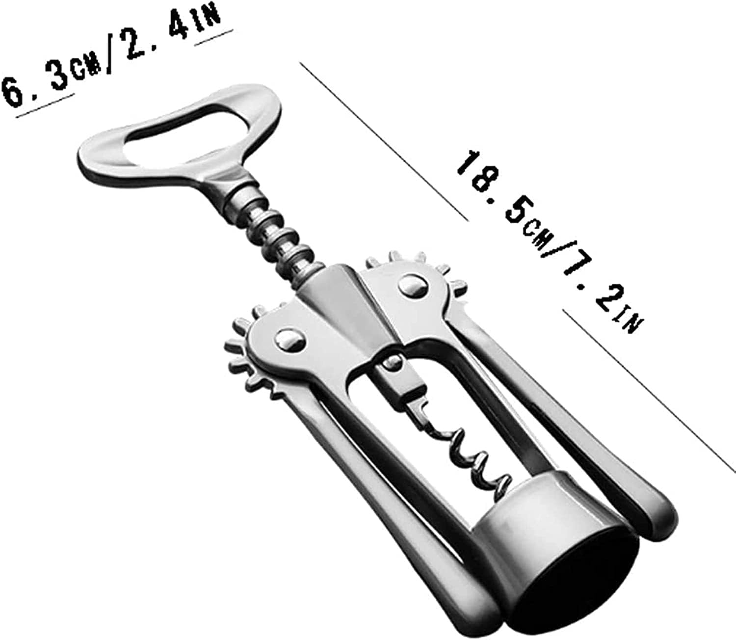 Zinc Alloy Wine Opener, Waiters Corkscrew Cork and Beer Cap Bottles Opener Remover, Used in Kitchen Restaurant Chateau and Bars