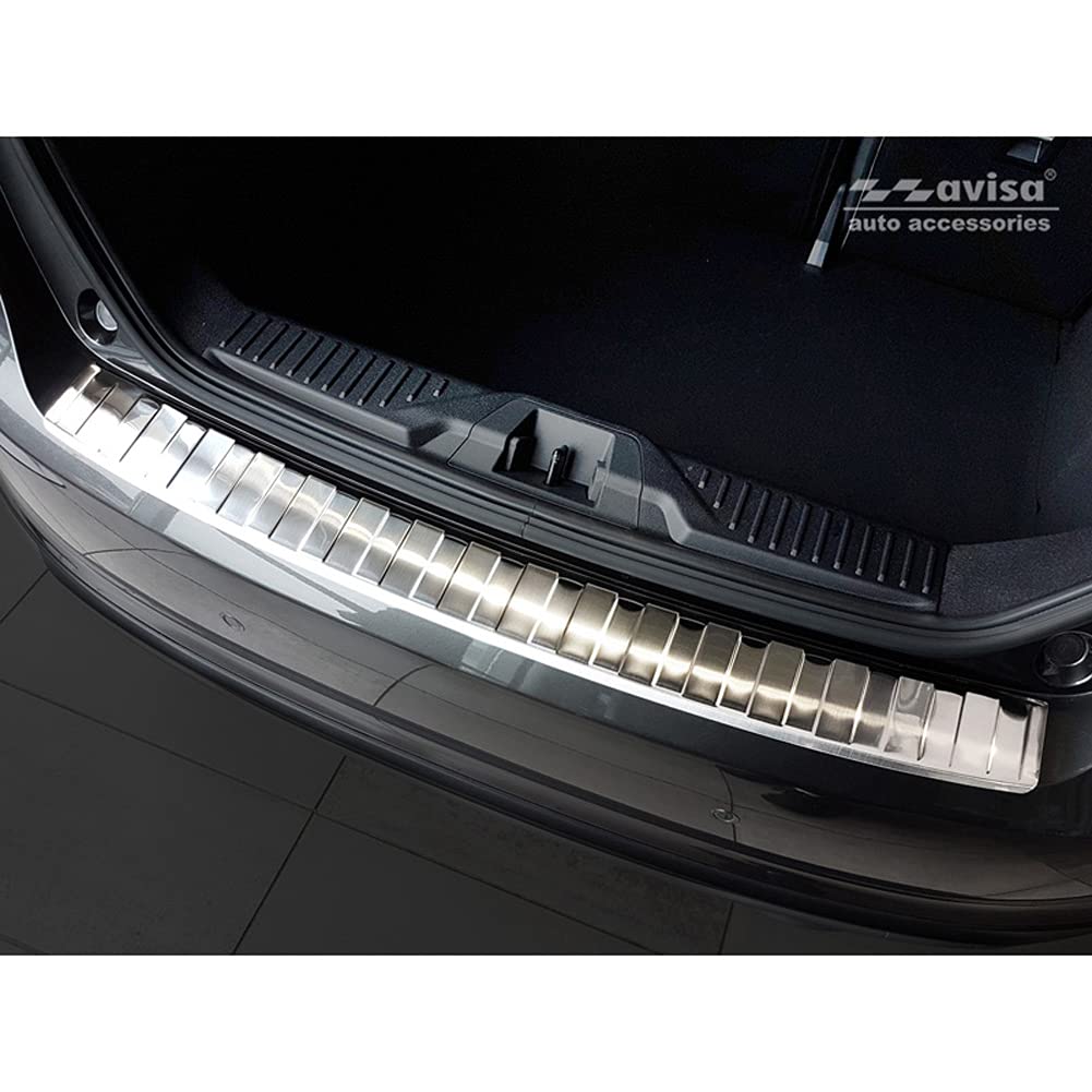 Avisa Stainless Steel Rear Bumper Protector Compatible with Ford Fiësta MK8 2017- & Ford Focus III Facelift 2014-2018 'Ribs'