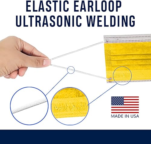 Miniatura 4 de LYTIO Mascarilla desechable de 3 capas para adultos, unisex, no tejida, con material transpirable y puente nasal ajustable, fabricada en Estados