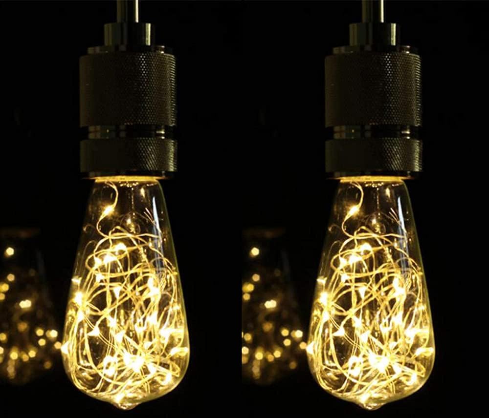 yuans LED Decorative Firework Light Bulb, 2 Pack 3D Incandescent Bulbs Light Bulb 5W 85-265V Retro Bulb 3D Fireworks Edison Bulb (Purple, G95)