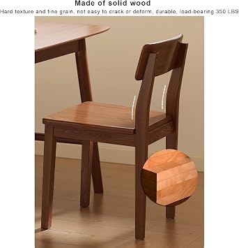 Dining Chairs,Solid Wood Dining Chairs, Mid Century Modern Kitchen Chair with Curved Backrest, Practical Desk Chair Armless Side Chair for Dining Room, Living Room, Space Saving(40