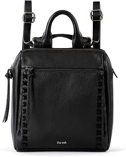 Loyola Mini Backpack in Leather, Convertible Design with Adjustable Strap, Black