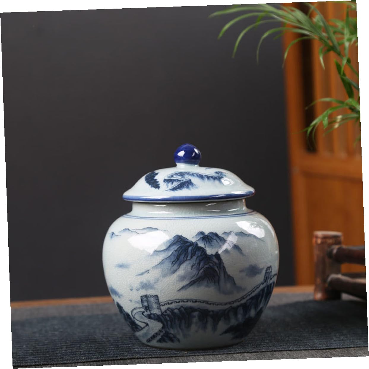 COLLBATH Keramik Vorratsdose im Chinesischen Vintage Stil mit Dicht Schließendem Deckel zur Aufbewahrung von Tee und Nüssen für Zuhause oder Teehaus