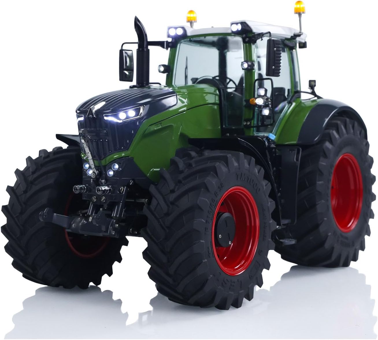 Front view of the LESU AOUE 1050 Hydraulic RC Tractor, highlighting its detailed front grille and lights.