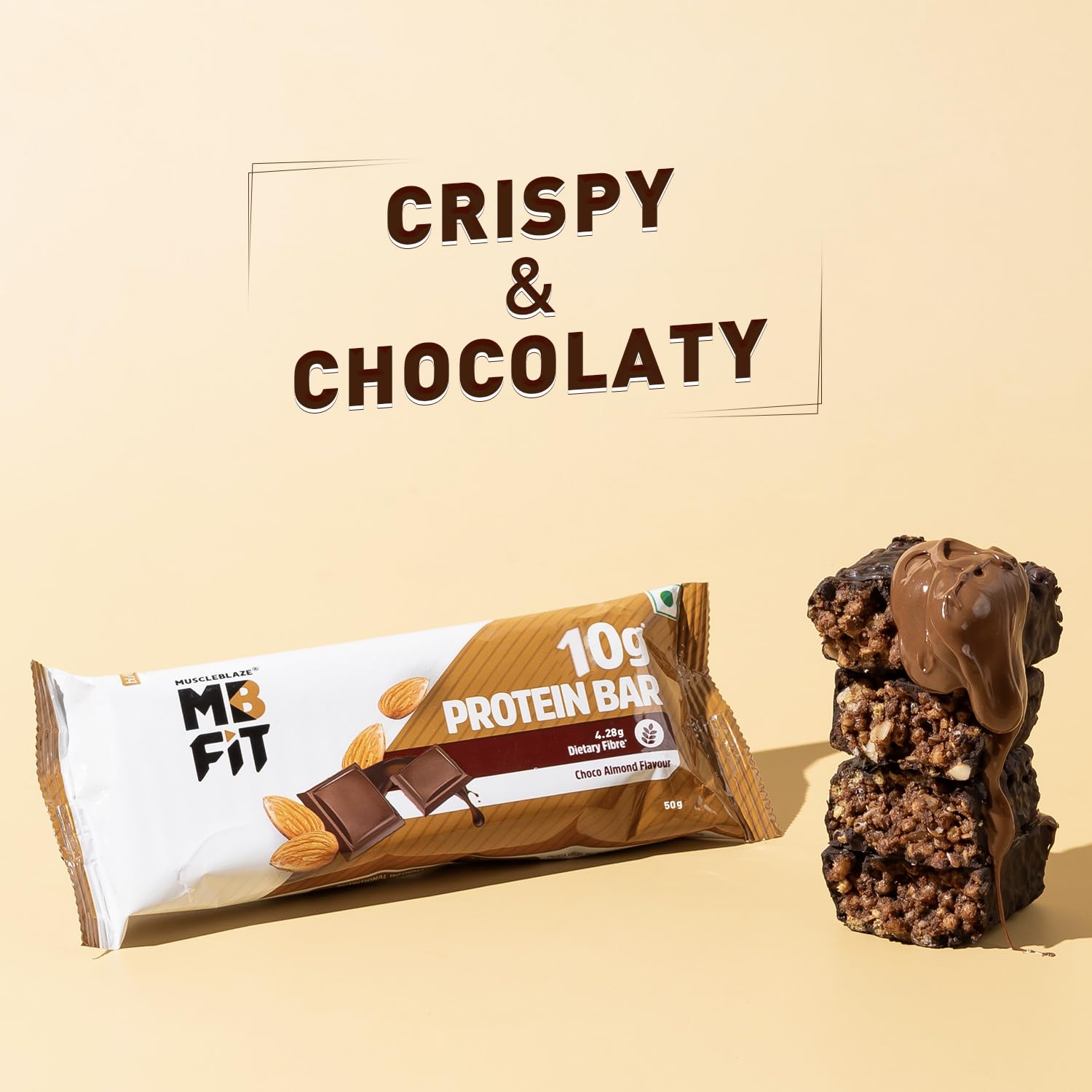 MuscleBlaze 10g Protein Bar, Choco Almond,Pack of 6 3