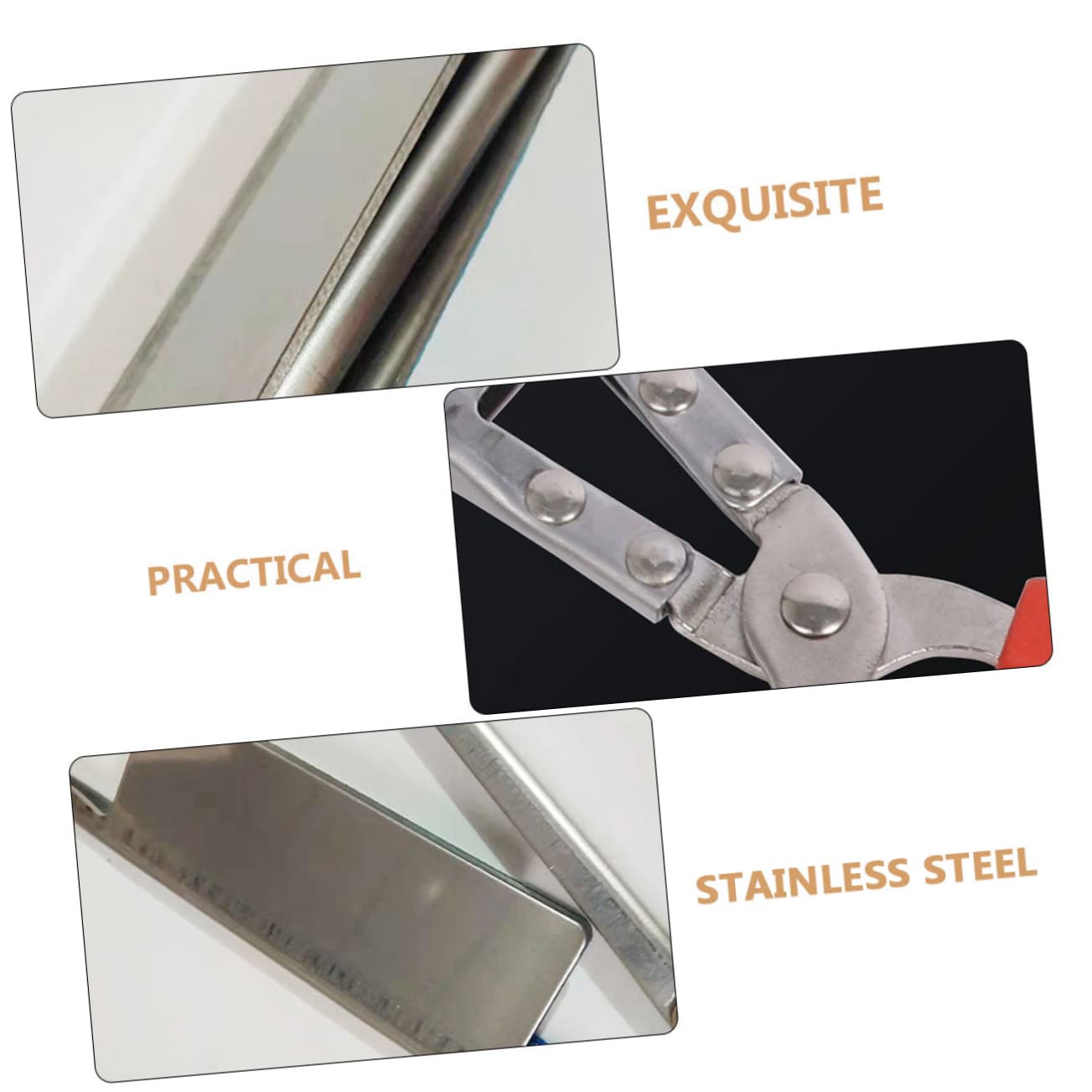 Gatuida Pinza per Granchio Antiscivolo e Morsetto Multifunzione per Anguille in Acciaio Inox 52 Cm, Strumento Robusto per Cucina e Pulizia, Set 2 Pezzi Testa Dritta e Curva, per Frutti