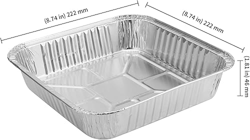 Miniatura 2 de KEILEOHO Paquete de 40 moldes cuadrados para hornear de 9 x 9 pulgadas sartén de papel de aluminio bandeja desechable para tartas bandejas grandes