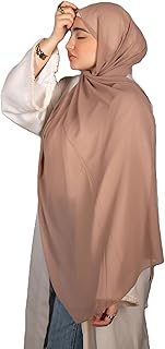 سكارف شيفون أساسي وراقي للمناسبات الخاصة - قماش أنيق - تصميم متعدد الاستخدامات واكسسوار مثالي لأي زي - حجاب للنساء من ميلا - مقاس (70 سم × 1.8 م)