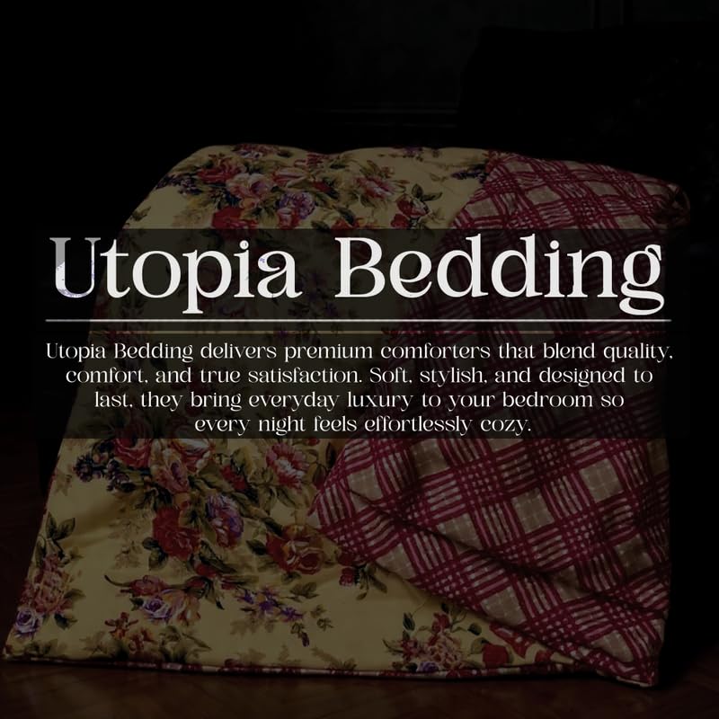 Image of Utopia Bedding Poly Cotton Floral Double Size Bedsheet Set with Bedsheet & 2 Pillow Covers, Ultra Soft Cotton(TAN) 228x245 CM