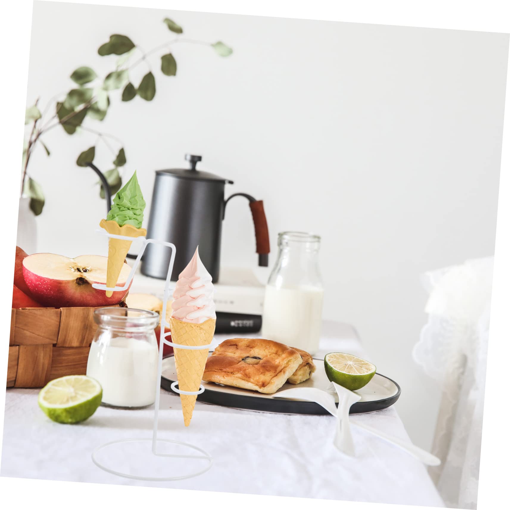 TIDTALEO Metal Ice Cream Cone Holder Stand Sturdy Iron Display for Ice Cream Sushi and Snacks Stable Tabletop Rack for Parties and Buffets Elegant Design Reusable Cone Holder