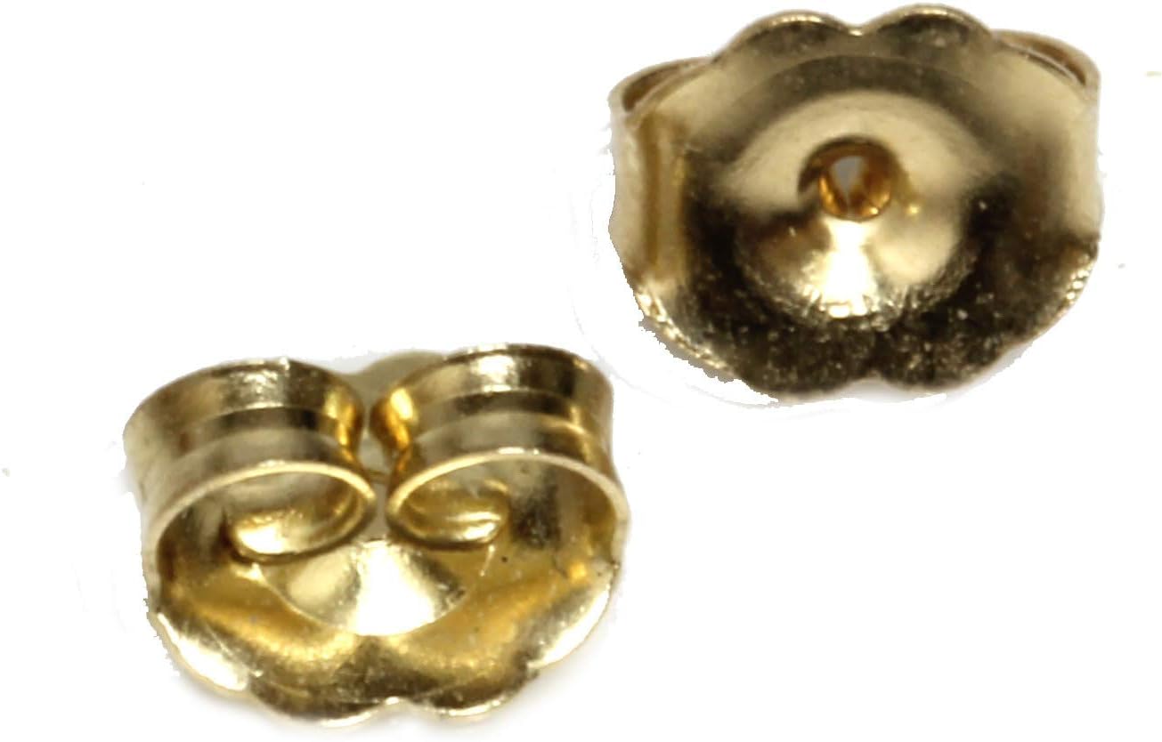 14kt Yellow Gold 6mm Backings Findings Secure for Post Safety Locking Butterfly Stoppers
