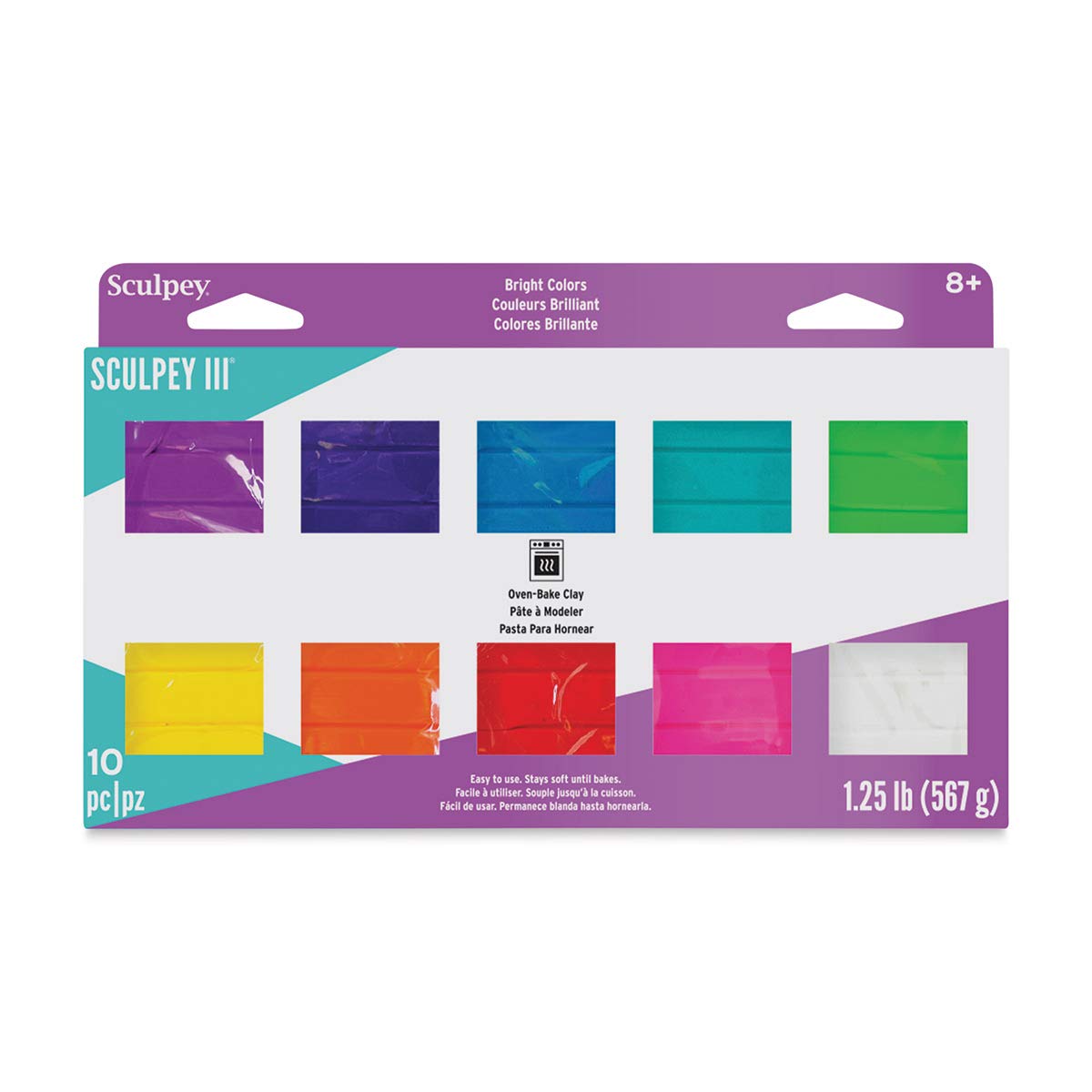 Sculpey III Pack of 10 Bright Ideas (Intense Colors)