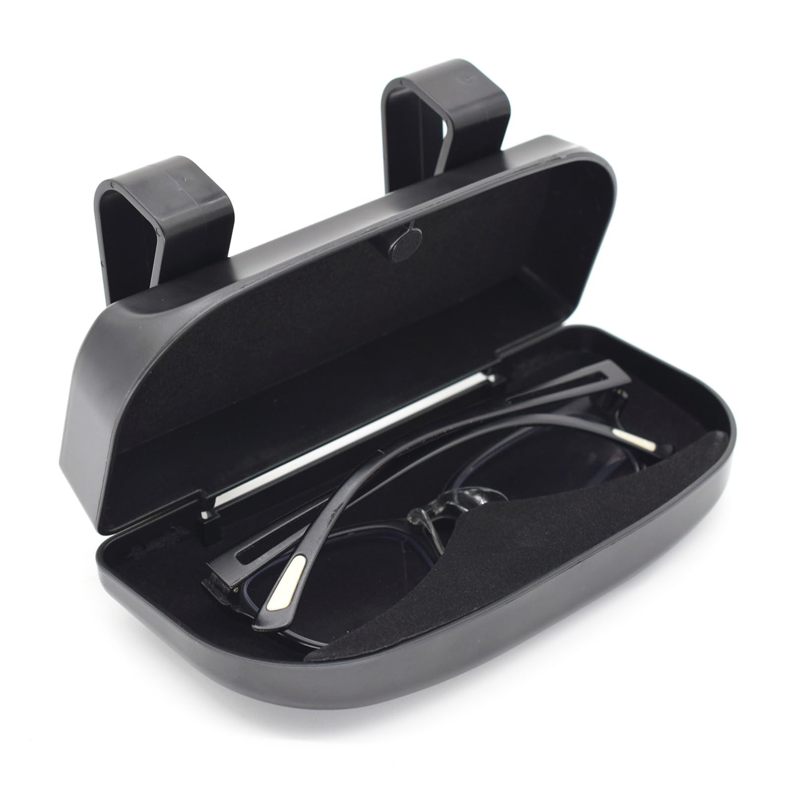 Xuanqingyi Store Etui na okulary samochodowe Osłona przeciwsłoneczna do samochodu Uchwyt na okulary Okulary przeciwsłoneczne Klip na karty Uchwyt na bilety Piórnik Zapinane pudełko Uniwersalne akcesor