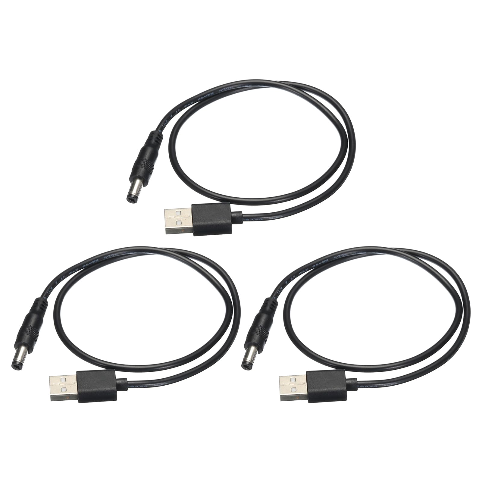 Cavo Alimentazione QUARKZMAN USB A DC 5V, 0.5m, Spina 5.5x2.1mm, 3A, Nero
