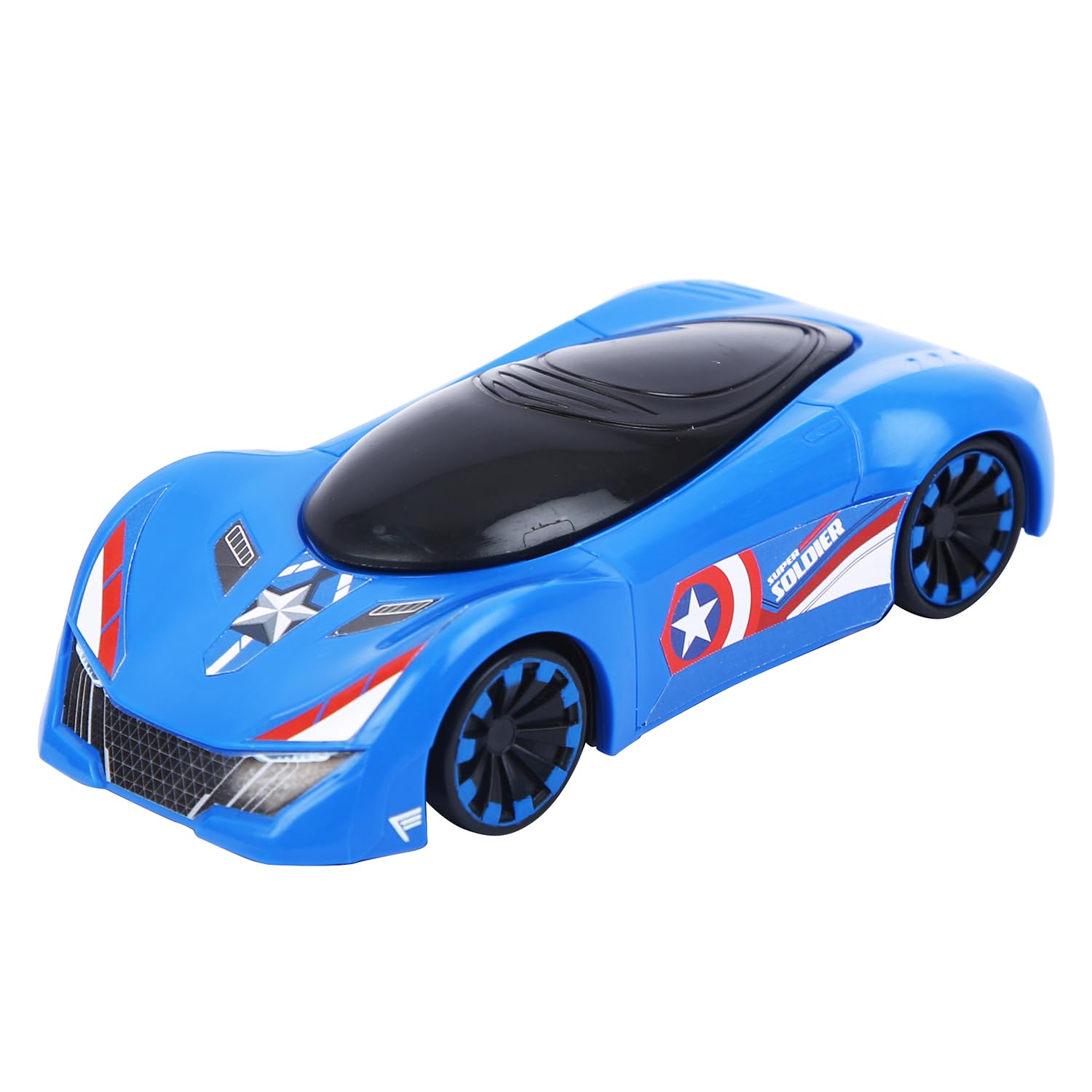 SKOODLE Marvel Pull-Back Hyper Car for Kids - Captain America Edition, Marvel Inspired Toy Cars with Sturdy and Long-Lasting Construction, Enhances Motor Skills and Fun Vehicle Toy for Gifting - Blue 1