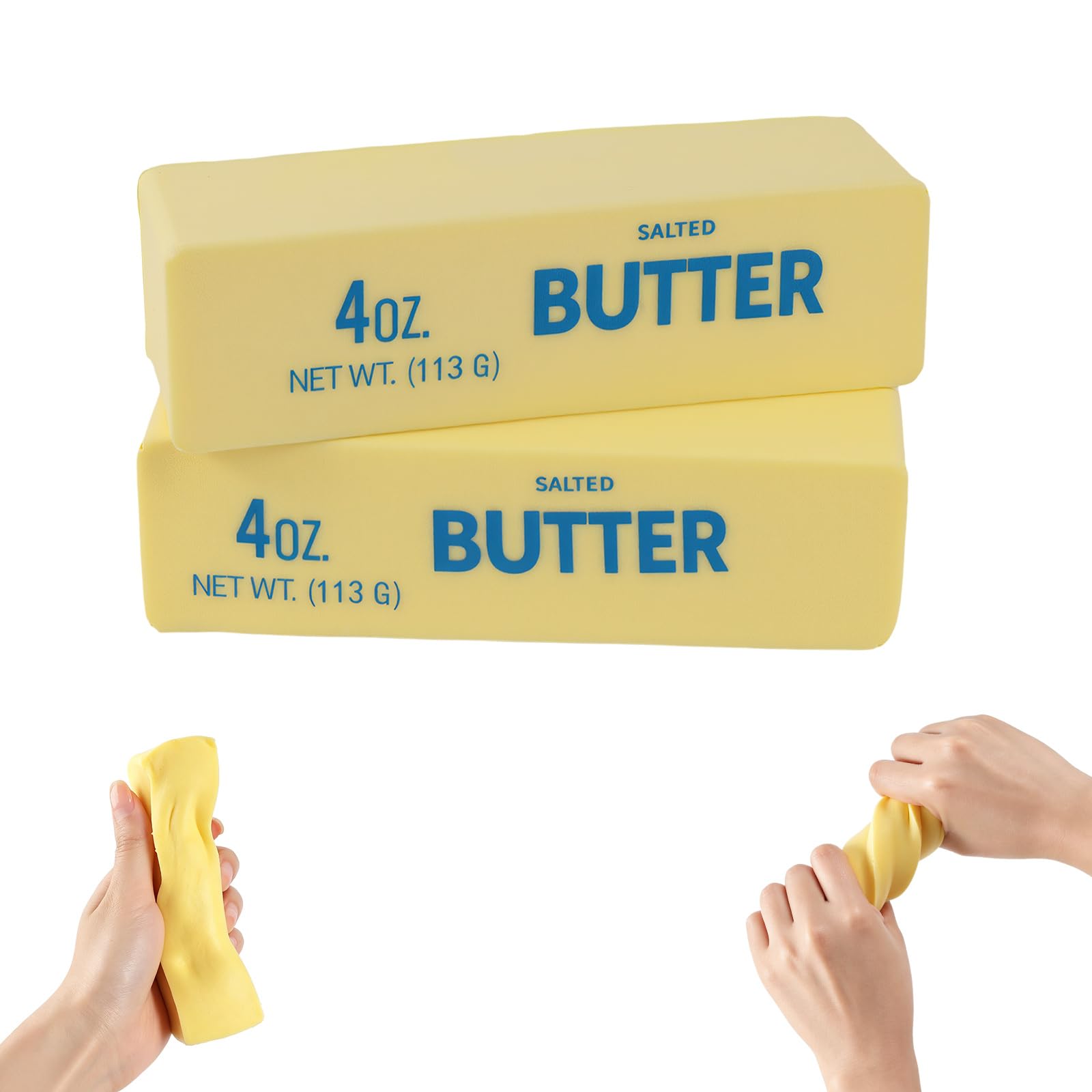 Butter Squishy - Viral Squishy Butter Toys, Slow Rising Squishies for Stress Relief, Portable Fidgets Squishies Butter, Home, Office & School Sensory Fidget Toy for Adults and Kids (2PCS)