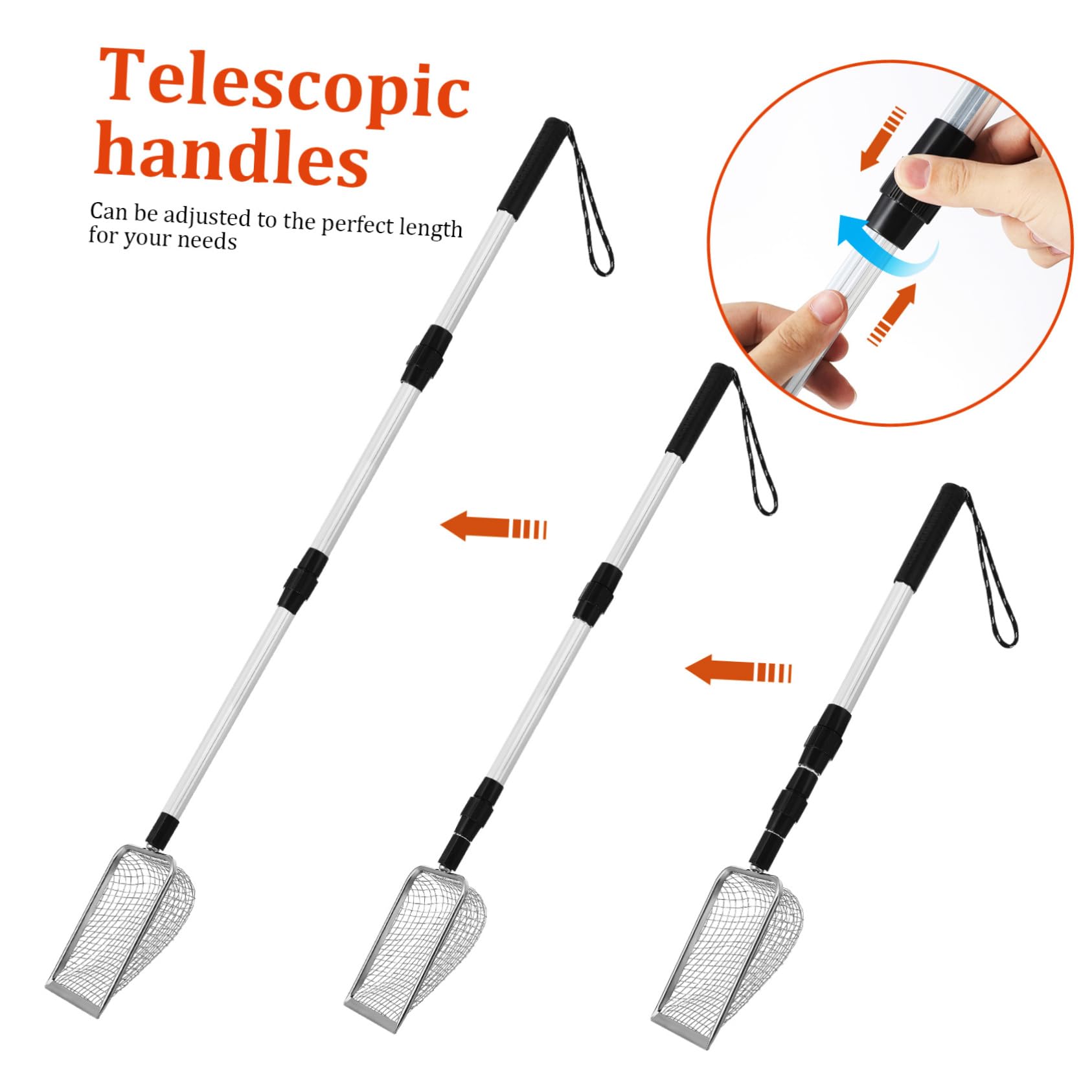 TOYANDONA 2 pièces Pelle à Litière avec Manche et Maille Dense pour Nettoyage de Bac à Litière de Chat Outil de Ramassage Confortable et Pratique