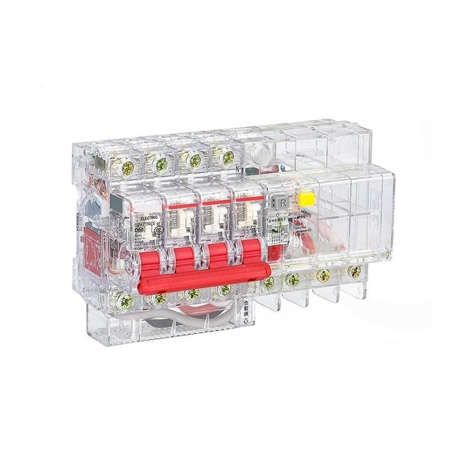 Disjoncteur miniature DZ47TRLEN4C10 type C 10A 4 pôles différentiel 30mA 6kA