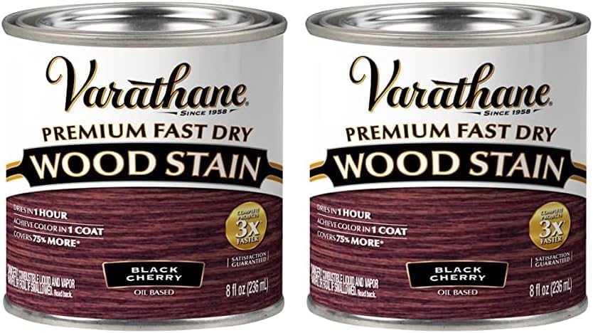 Varathane 262028 Varathane-262028 Premium Fast Dry Wood Stain, Half Pint, Black Cherry, 8 Fl Oz (Pack of 2)