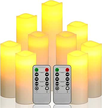 Candele LED A Fiamma Dinamica Con Telecomando - Set Da 3 Con Effetto Fiamma Realistico - Foto 5