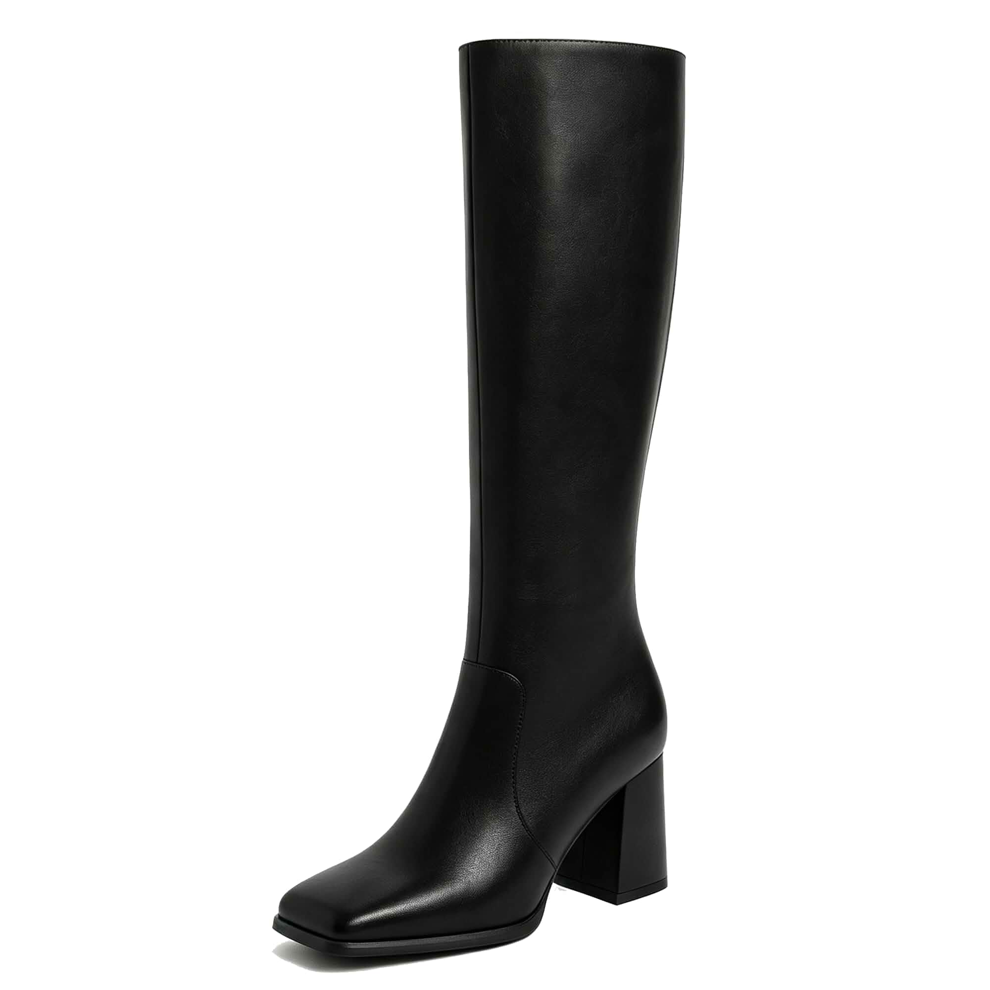 Modatope Knee High Boots Women Square Toe Chunky Heel Fashion Tall Boots Block Heel Gogo Boots with Side Zipper,Fashion Heeled Fall Winter Boots,Long Dressy Boots for Women